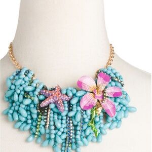 COPY - Betsey Johnson Blue and Pink Floral Necklace